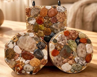 Petoskey Stone Coaster | Michigan Fossil  | Useful Rock Decor
