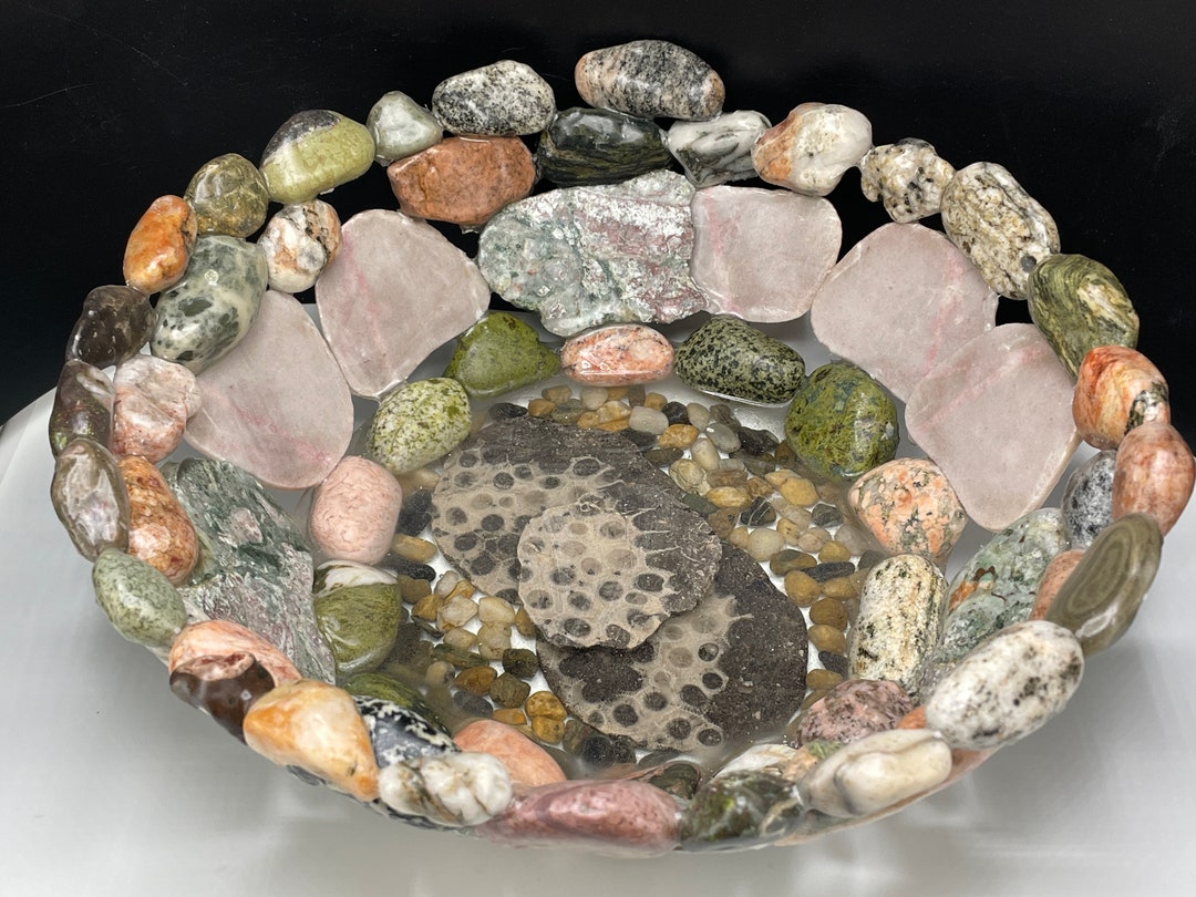 Michigan Stone Fruit Bowl Functional Rock Decor Etsy