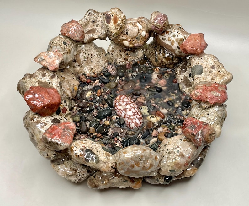 Michigan Stone Urbanite Tray | Functional Rock Decor | Kitchen Decor image 1