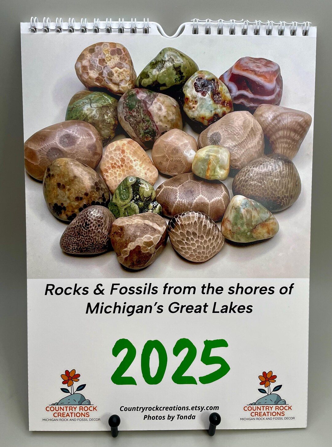 2025 Wall Calendar Michigan Petoskey Fossil Lake Stone Souvenir Etsy