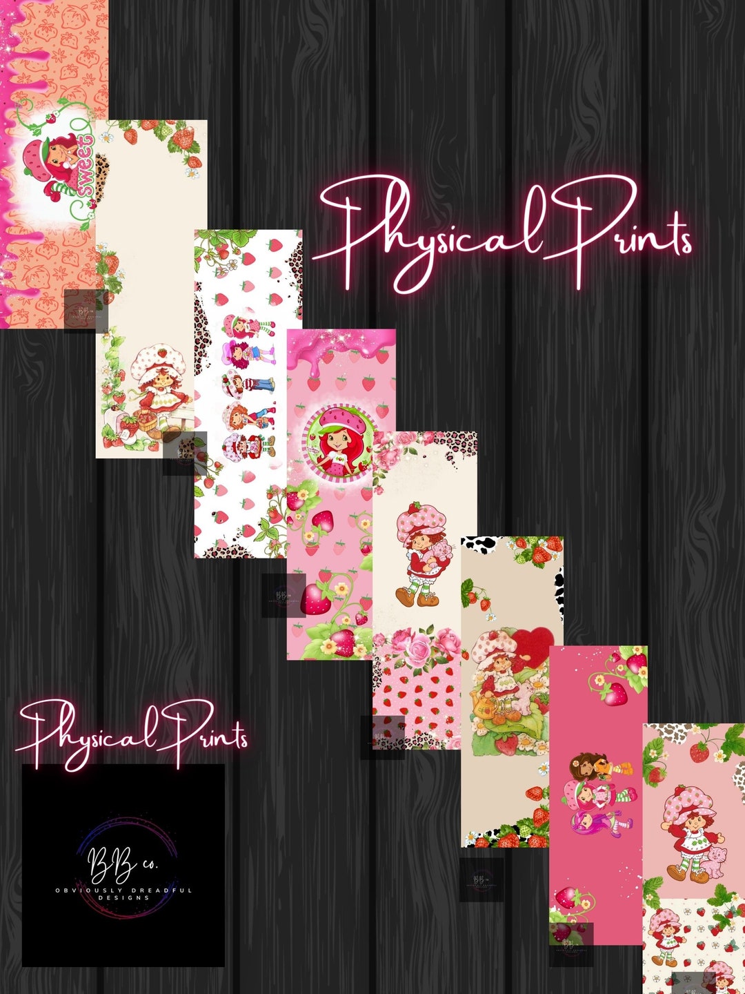 80s Strawberry Girl Cartoon Pen Wrap physical/ready to Use Etsy