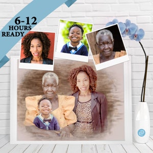 Gift for Christmas, Add Deceased Loved One, Christmas gift porrtrait ,Personalized gift for Christmas, Memorial Gift for Mom Dad Family P