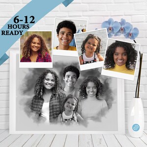 Custom gift for christmas, Christmas gift idea,gift for him,  Loved one portrait, Family Portrait for christmas, deceased loved portrait