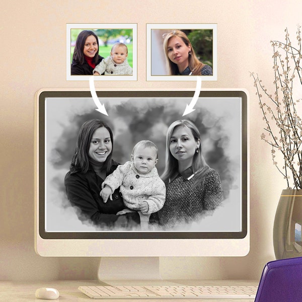 Unique holiday gift for Christmas, Add Deceased Loved One to Photo, Gift newborn, Christmas gift ,Gift for her, Family portrait, best gift