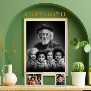 Add Deceased Loved One Photo, Merge photo for Dad gift, Photo combination for Father&#39;s Day, Montage Creation for Dad&#39;s Gift, Digital prints