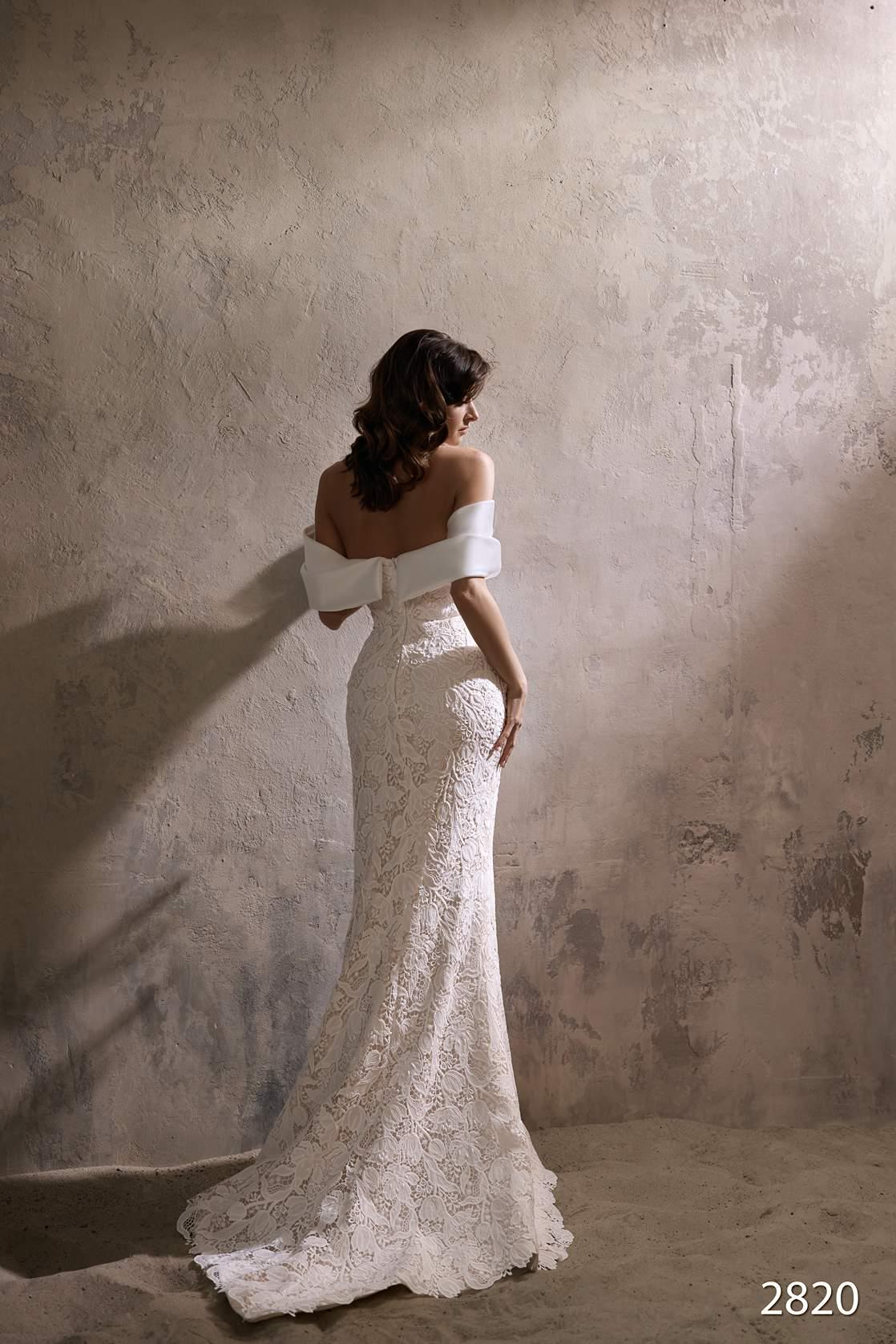 ANDRÉSD detached sleeve dress Sheath Wedding Dress Detachable Sleeves off the Shoulder