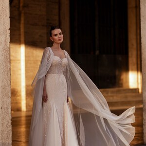 Sweetheart Glitter Bridal Dresses Elegant Mermaid Floor Length Empire Waist Corset Wedding Dress