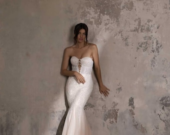 Mermaid Wedding Dress Sweetheart Neckline Princess Wedding 2025 Corset Back Mid Back “Leticija”