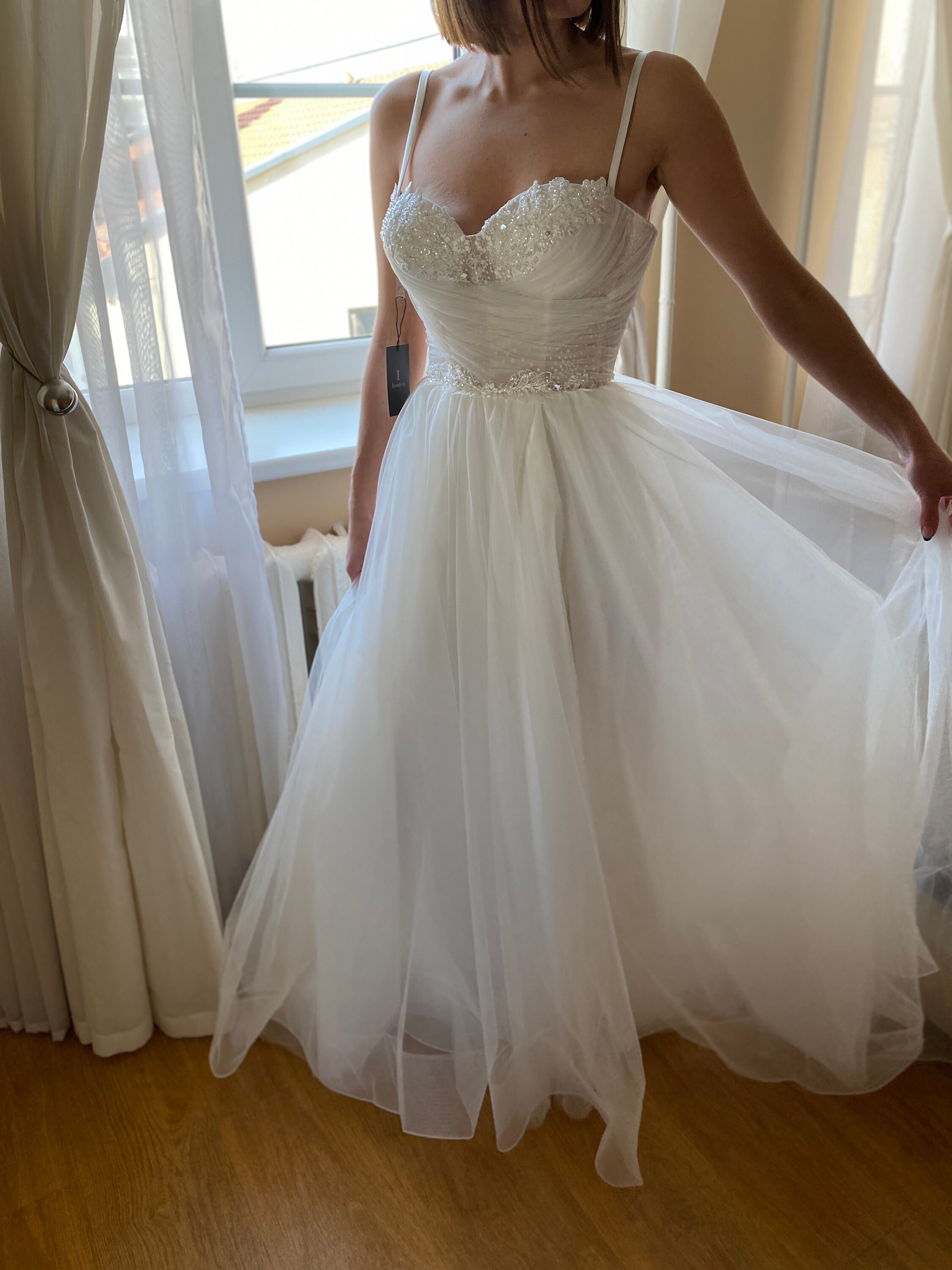 beaded short dress Lovely Tulle Homecoming Dress, Prom – Raleigh Dresses subcategory3:Blue Mini Dresses Silhouette of a beautiful Size:S 8