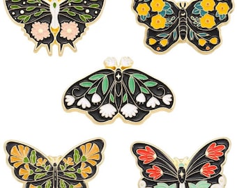 Beautiful Butterfly Moth Enamel Pins | Cute Pins | Jacket Pins | Hard Enamel Pins | Enamel Pin Collection | Jacket Accessories