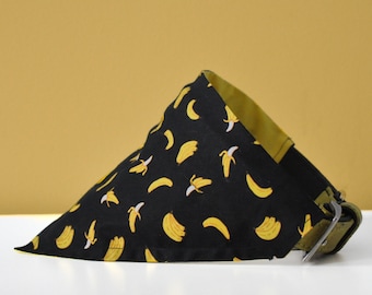 Bananen-Bandana | Hundehalstuch | Katzen Bandana | Hundehalstuch | Über dem Kragen Hundehalstuch | Elastische Bandanas | Haustier Geschenke