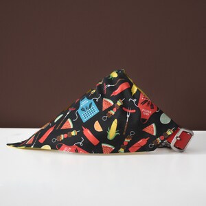 Barbecue Bandana | Dog Bandana | Cat Bandana | Grill Master | BBQ Bandana | Over The Collar Dog Bandana | Elastic Bandanas | Pet Gifts