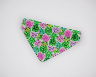 Sukkulenten Bandana | Hundehalstuch | Katzen Bandana | Blumen Bandana | Über dem Kragen Hundehalstuch | Elastische Bandanas | Haustier Geschenke