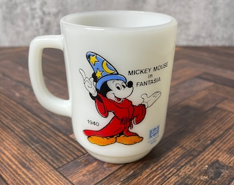 Vintage Mickey Mouse in Fantasia Pepsi Collector Series | Milk Glass