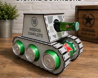 Tank Beer Holder SVG – Laser Cut