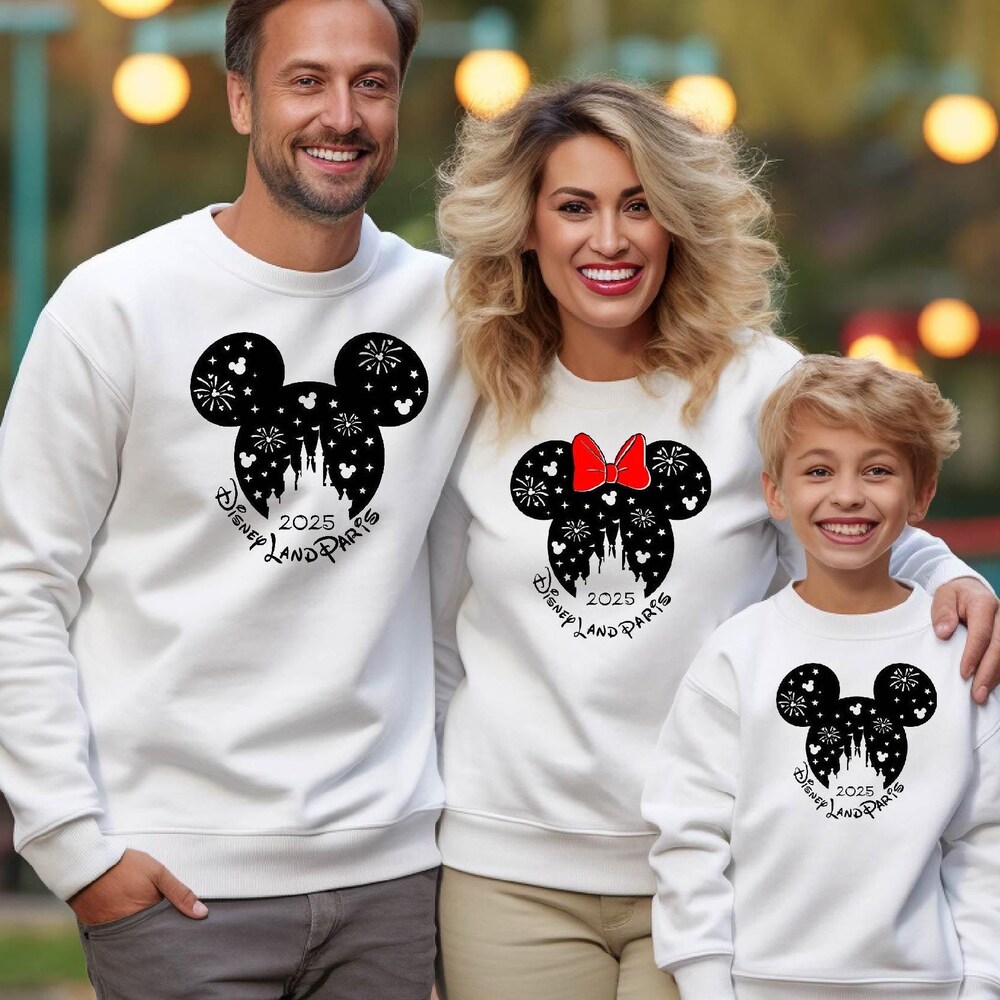Disneyland Paris 2025 Family Matching Sweatshirt, Disney Vacation Sweatshirts, Name Sweatshirts