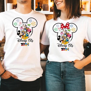 Disney trip 2024 mickey minnie head tshirt, family trip, Mickey and Minnie disney tshirt, Disney Family and couple tshirt,