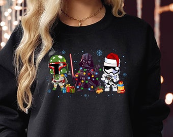 Funny Star Wars Christmas Sweatshirt: Stormtrooper, Darth Vader