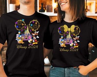 Disney trip 2024 mickey minnie head tshirt, family trip, Mickey and Minnie disney tshirt, Disney Family and couple tshirt,
