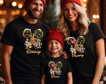Personalized Family Christmas T-Shirt: Mickey Minnie Vacation Costume