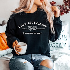 Rose Apothecary Sweatshirt, Rosebud Motel Shirt, Handcrafted with Care, Moira Rose Shirt, David Rose Shirt