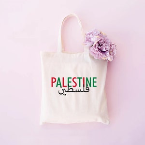 Palestine Flag Tote Bag: Personalized Cotton Shopping Bag