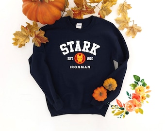 Stark Industries Sweatshirt: Ironman 1970s Style Crewneck