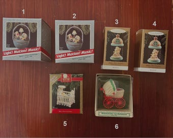 Vintage Hallmark “Baby’s First Christmas”  “Grandchild’s First Christmas” Ornament Choice – 1980s–1990s – Light, Motion & Magic