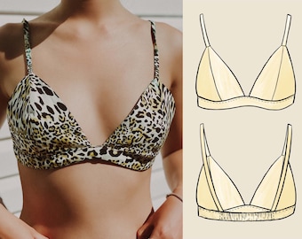 Naaipatroon klimop bralette met video-instructies / bralettepatroon / bh-patroon / Aanpasbaar aan jouw maten