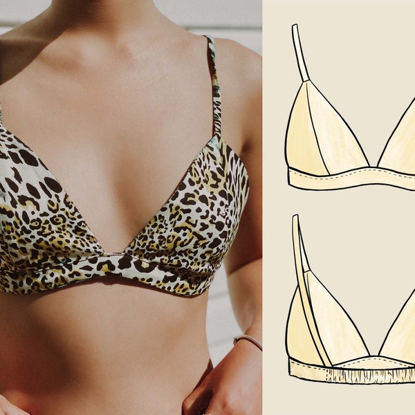 Modèle de couture Ivy Bralette avec instructions vidéo / Modèle de bralette / Modèle de soutien-gorge / Personnalisable à vos mesures