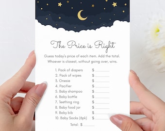 9 GAMES BUNDLE Activity Pack Space Star Girl Decor Celestial Over the Moon Instant Download CEL0P Editable Template Baby Shower