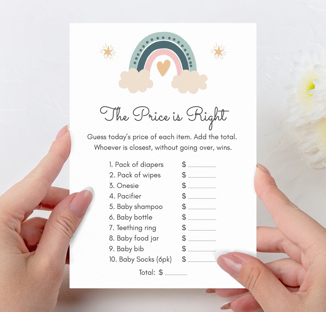 Rainbow Baby Shower Games Boho Rainbow Baby Shower Game Etsy