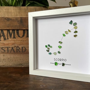Scorpio Star Sign Constellation Sea Glass Artwork (01)