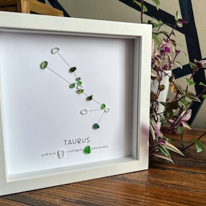 Taurus Star Sign Constellation Sea Glass Artwork