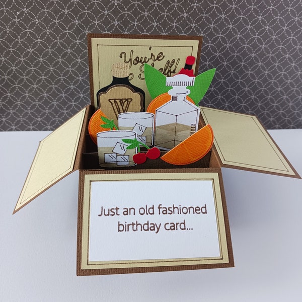 Old Fashioned Whiskey Birthday Card for Him | Birthday Card for Dad, Boyfriend, Brother, Uncle, or Friend.