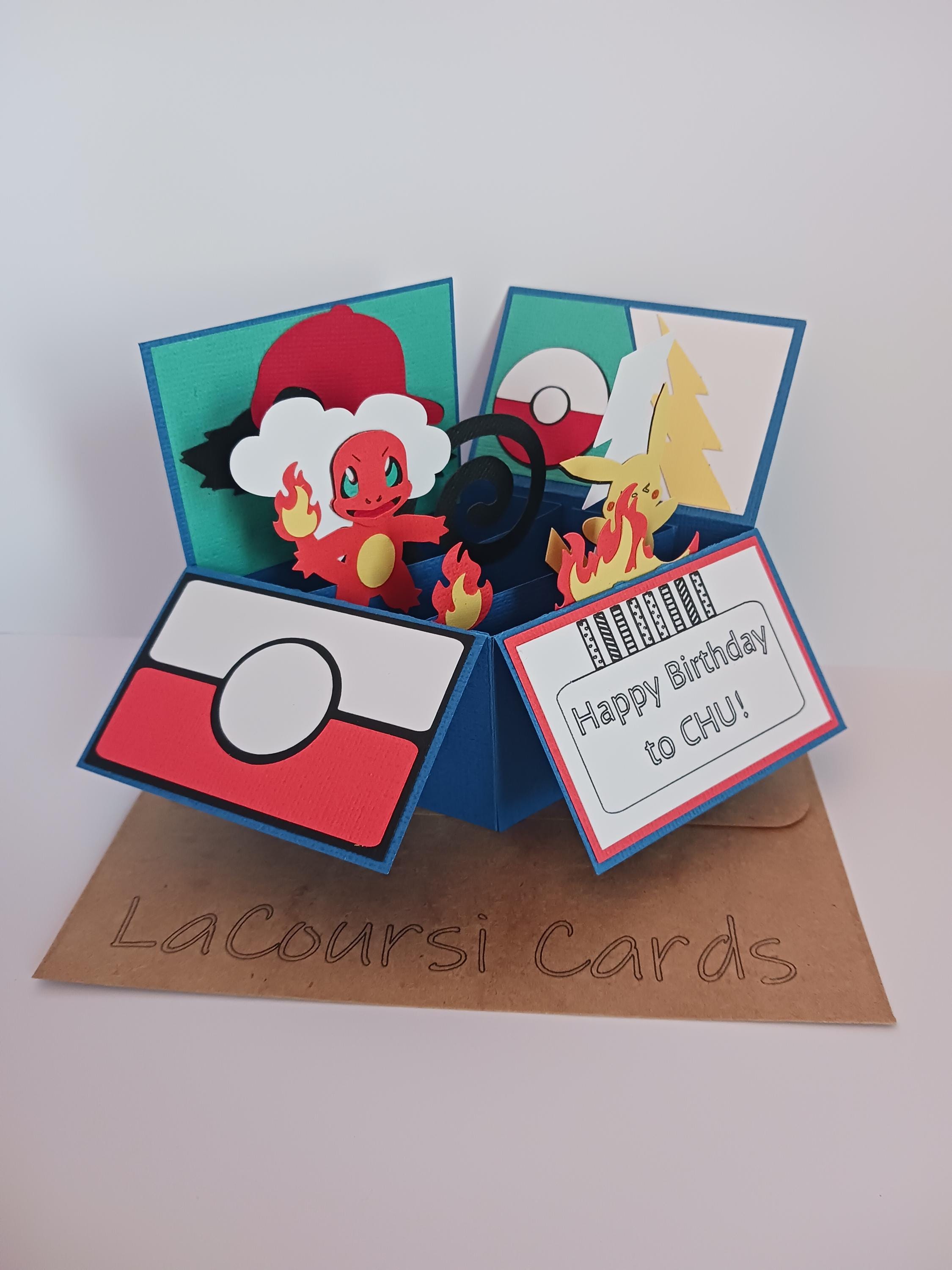 Fire Anime Birthday Card Pop up Box Card Anime Lover Gift 3D Birthday ...