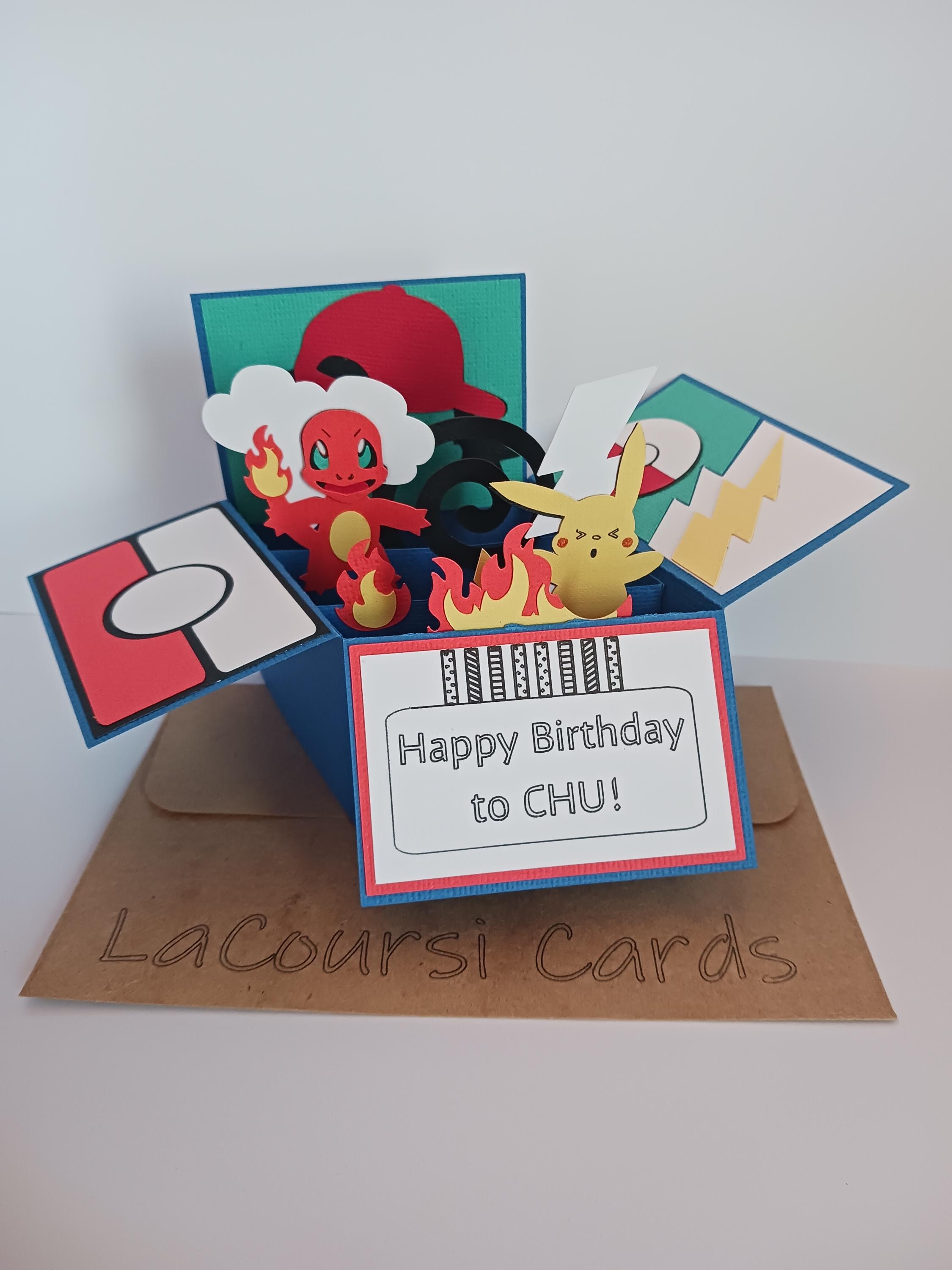 Fire Anime Birthday Card Pop up Box Card Anime Lover Gift 3D Birthday ...