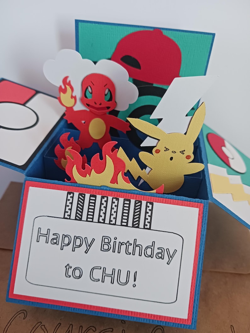 Fire Anime Birthday Card Pop up Box Card Anime Lover Gift 3D Birthday ...