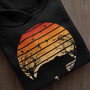 Retro Sunset Hoodie, Bear Hoodie, Grizzly Bear, Brown Bear, Black Bear, Fall Bear in the mountains, Adventure Hoodie, Wanderlust Hoodie,
