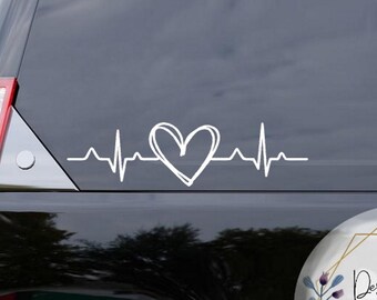EMS Heartbeat Rhythm Nurse Sticker Vinyl Decal Window Sticker Car