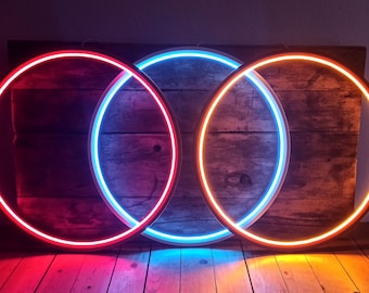 Colorful neon LED ring lights for wall (60cm / 24")