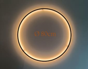 Anillo de luz LED de 80 cm impreso en 3D con iluminación directa/indirecta para colgar