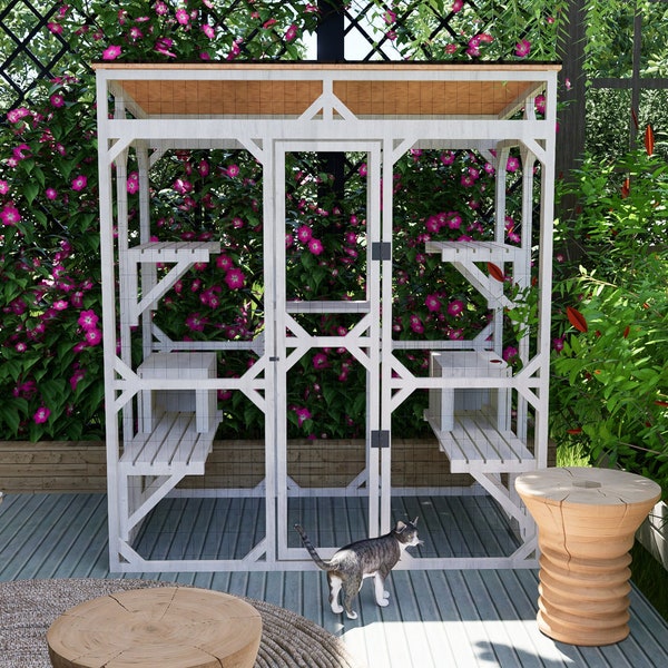 Catio Cat House Plans - Modern Catio Plans - Moder Cat Outside House Plan