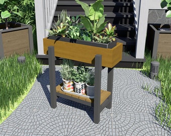 Simple Small Raised Planter Stands Plans - Modern Flower Pot