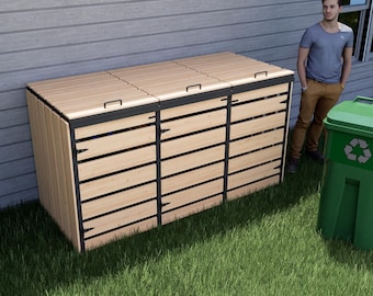 Trash Can Storage Enclosure DIY plans - 64 Gallon Garbage Bin Storage - 64 Gallon Trash can storage Plans