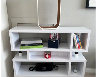 Modern Geometric Bookcase Plan - Simple Bookshelf Plan - Showcase Plan