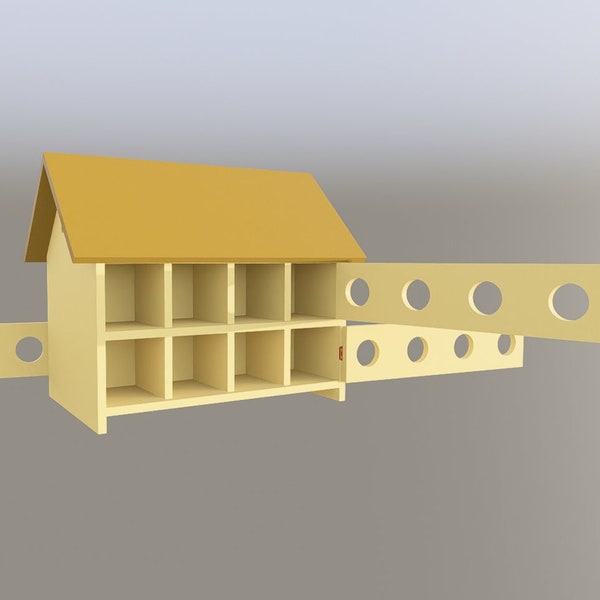 Birdhouse Plans and Instuructions -16 Room Wood Birdhouse DIY Plan - Large Bird house - Martin Box Plans