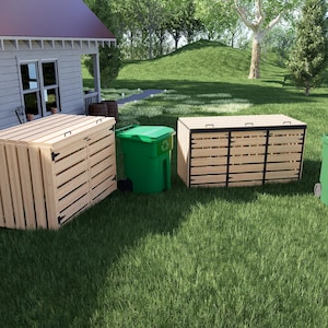 DIY Trash Can Storage Enclosure Plans: 64/96 Gallon Bin (PDF)