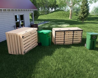 DIY Trash Can Storage Enclosure Plans: 64/96 Gallon Bin (PDF)