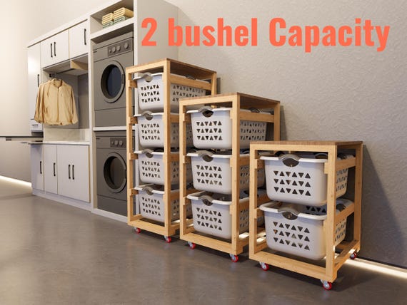 Wäschehalter Plan - Wäschekorb Plan - 2 Scheffel Korb - Wäschekorb Aufbewahrungsplan - Wäscheschrank DIY